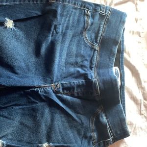 old navy, “rockstar super skinny jeggings”,mid-rise, dark blue